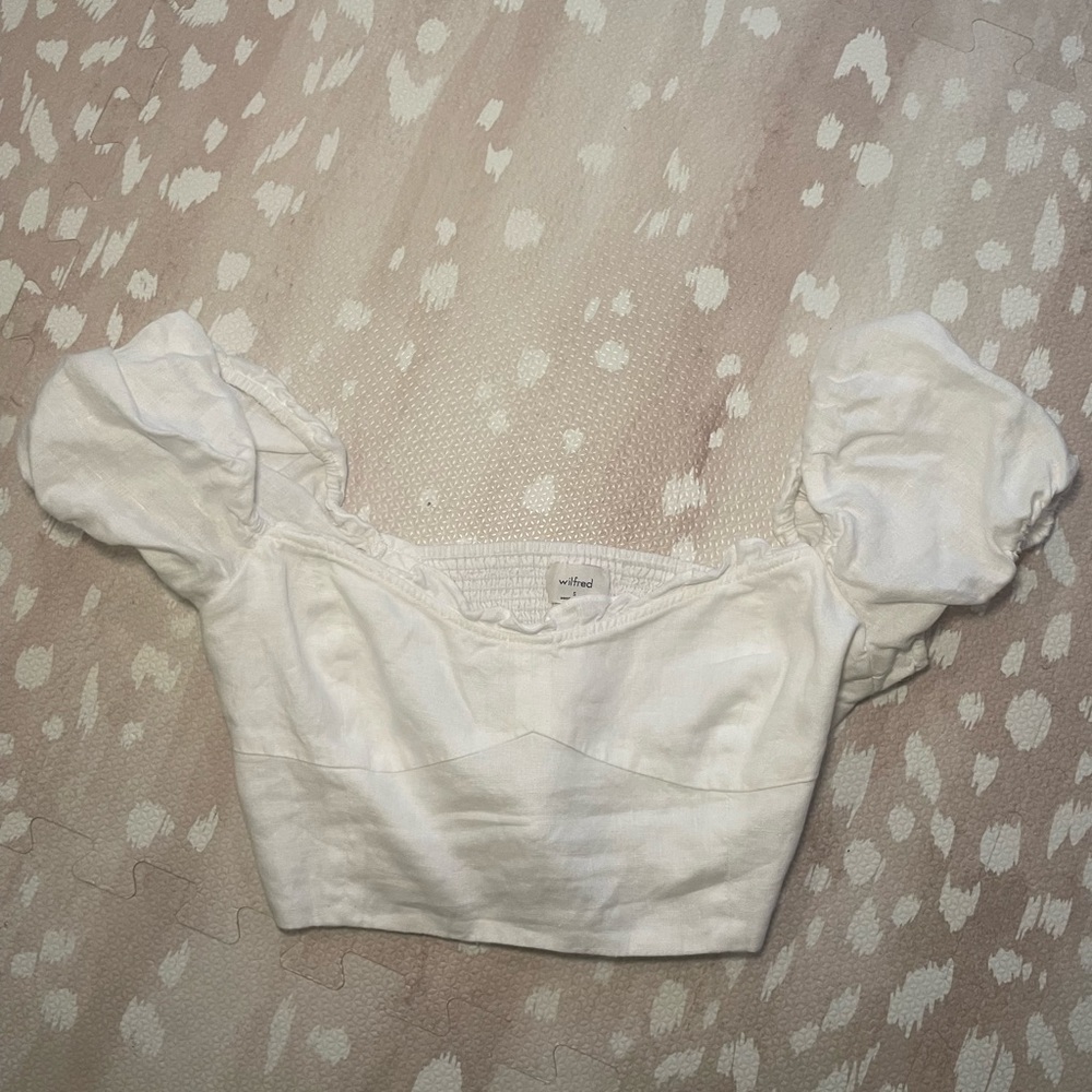 Aritzia Wilfred Linen off the Shoulder Top size Small